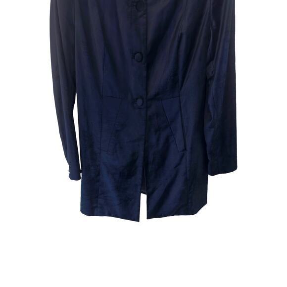 Cabi Navy Blue Velvet Peter Pan Dressy Entrance Coat Dinner Jacket Size Medium - Picture 3 of 11